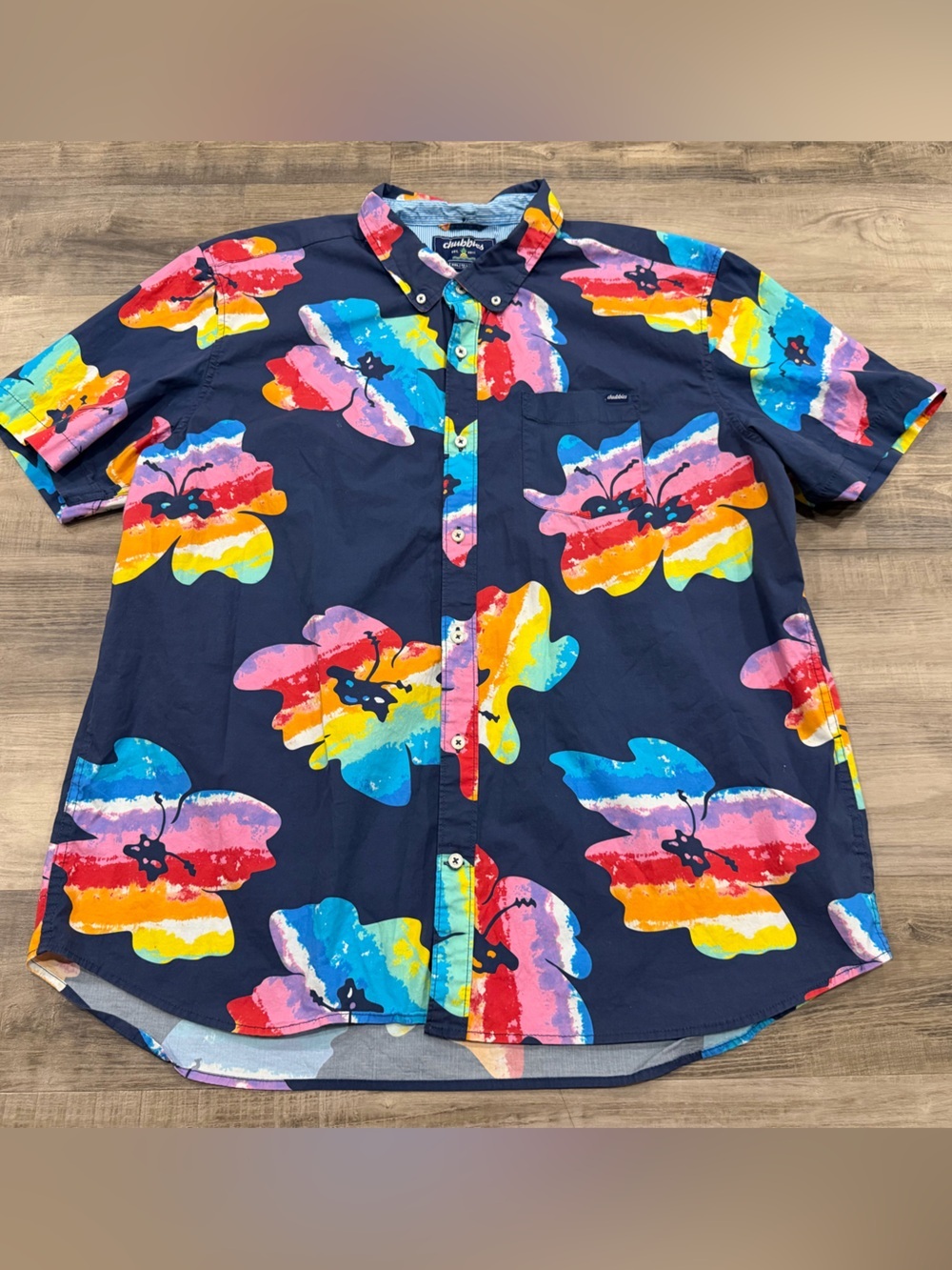 Chubbies Surfside Floral Button Down Shirt XXL Tropical Hawaiian